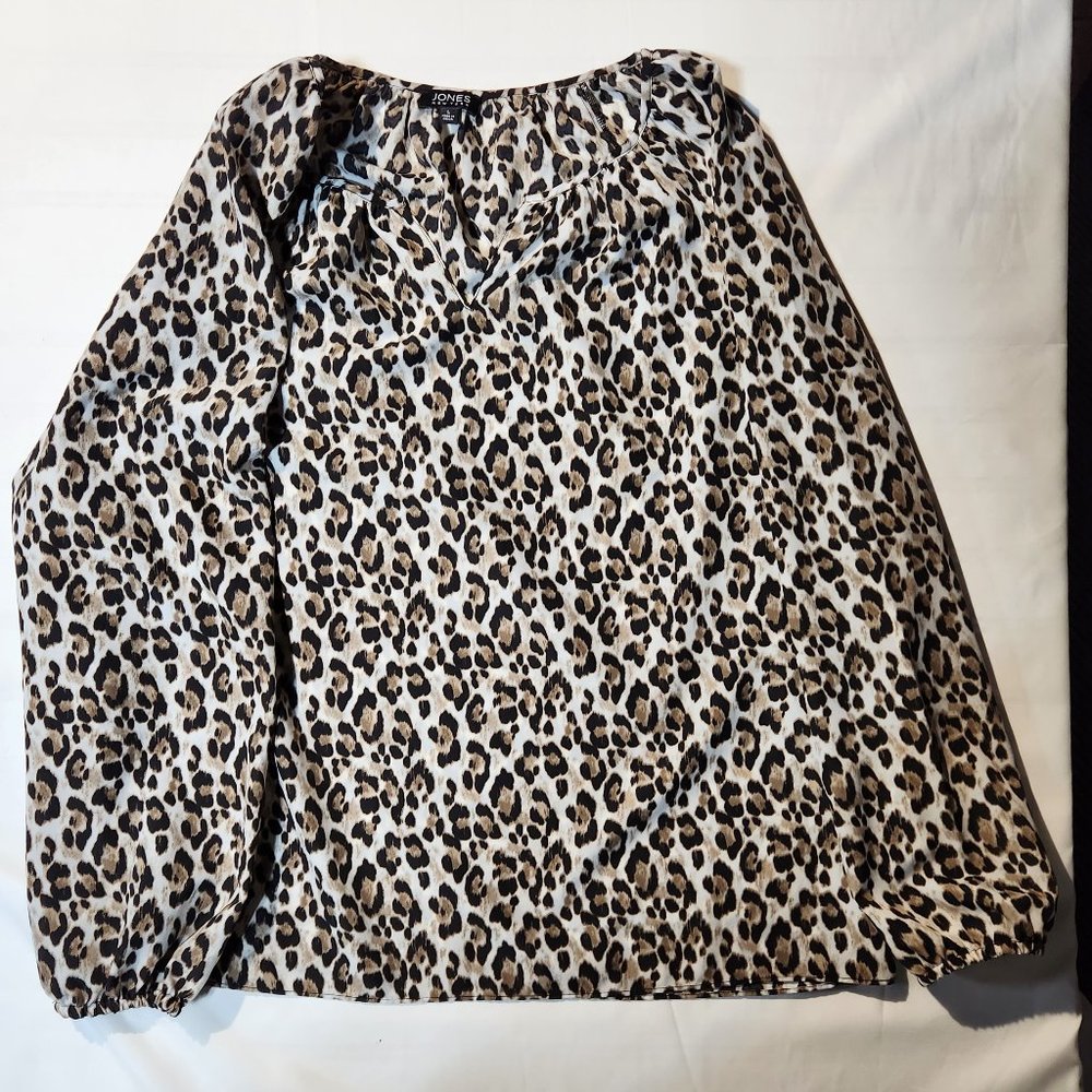 Jones of New York Cheetah Print Tunic Size L  (H-01)